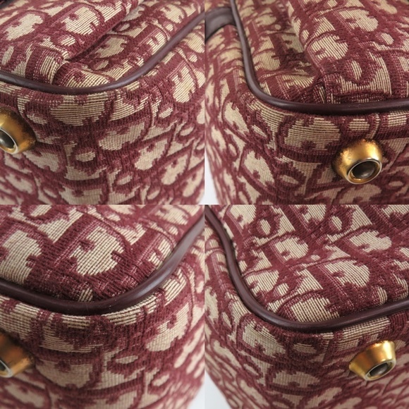 Christian Dior Boston Bag Leather Trotter Burgundy - Picture 8 of 16